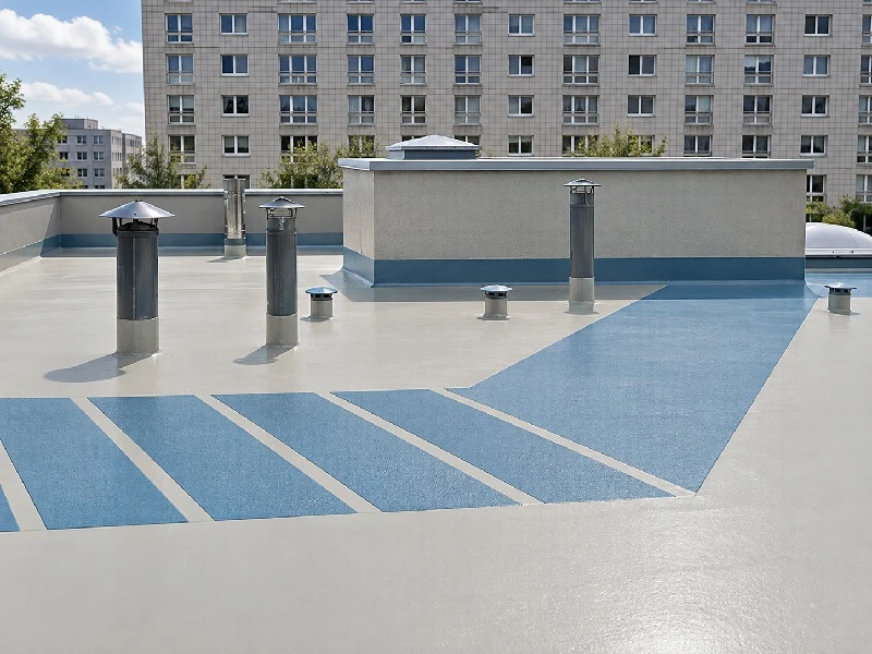 Copertura industriale piana impermeabilizzata con resina PMMA